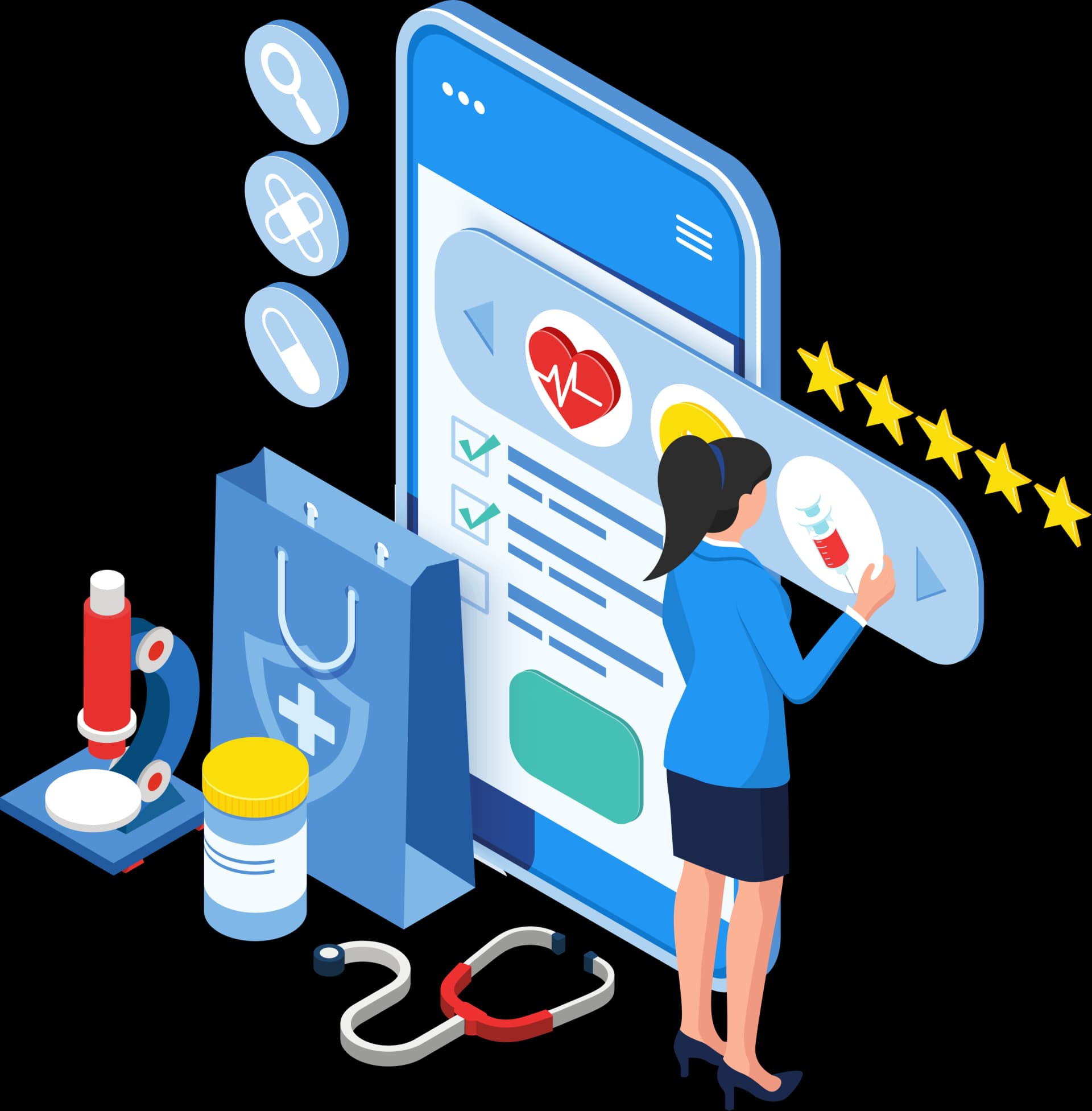woman purchasing in app